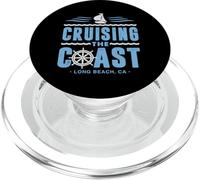 Capitano della barca a vela californiana in crociera lungo la costa di Long Beach PopSockets PopGrip per MagSafe