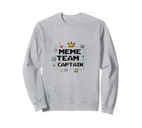 Capitano della Squadra Meme: Leader della Cultura di Internet Felpa, Unisex per Adulti, Grigio Melange, S