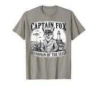 Capitano Fox Guardiano dei Mari Avventura Nautica Animale A Maglietta