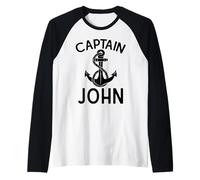Capitano John Barca Barca Barca Yacht Anchor Maglia con Maniche Raglan