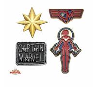 Capitano Marvel, Originale Dipinto - Spilla Smaltata Set (4 Pezzi)