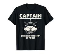 Capitano Nave dei Folli Nautico Umorismo Graphic Art Maglietta