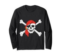 Capitano Pirata -Skull & Crossbones, Viaggiatore, Vagare in Barca a Vela Maglia a Manica