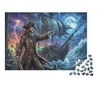 Capitano pirata teschio Puzzle 1000 Pezzi,Cartone Di Qualità,Idea Regalo,Gioco Educativo,Sfida Impossibile,Adulti E Ragazzi,Decorazione Casa,dai 14 Anni,Antistress 52x38cm