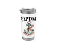 Capitano Vela Con Barca A Vela Ancora Barca Guida Nautica Bicchiere termico in acciaio inox doppia parete