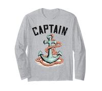 Capitano Vela con Barca A Vela Ancora Barca Guida Nautica Maglia a Manica