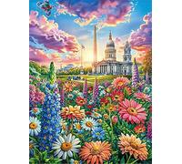 Capitol Building in A Flower Garden Rompicapo 500 Pezzi Michelangelo Per Adulti Science Fiction Magical Dream Cartone Spesso Cappella Sistina Per Collezione Artistica Edizione Esclusiva Con Colla Inc