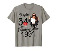 Capitolo 34 Favoloso dal 1991 34° compleanno femminile Maglietta
