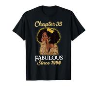 Capitolo 35 Favoloso dal 1990 35 ° Compleanno Ragazze Leopardo Maglietta
