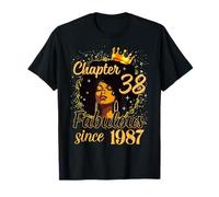 Capitolo 38 Favoloso dal 1987 38 ° compleanno donne melanina Maglietta