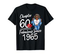 Capitolo 60 Favoloso dal 1965 60° compleanno Afro Black Girl Maglietta