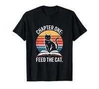 Capitolo Uno Feed The Cat Cute Book Maglietta