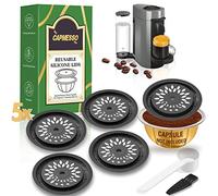 CAPMESSO capsule compatibili nespresso vertuo capsule di caffè riutilizzabili per riutilizzare le cialde Vertuoline, capsule Vertuo ricaricabili su tutte le macchine Ver (5 pezzi in silicone Caps)