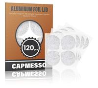 CAPMESSO Foglio di Alluminio Autoadesivo Coperchi per riutilizzare Le Capsule di caffè Espresso compatibili con Nespresso 120 / Pacchetto