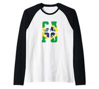 Capo Brasile Bandiera Capoeira Combat Dance Maglia con Maniche Raglan