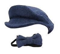 Capo da giornale vintage neonato di Cheotime, berretto piatto in cotone+papillon per bambini e ragazze da 0 a 1 mese POTO POTO PROPS ABBITTIFA (Cap da baseball da gentiluomo + papilla) (Cap da (Cap
