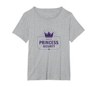 Capo della Principessa Security: Umorismo della Corona Reale Maglietta, Donna Plus-Size, Grigio Melange, 1X