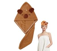 Capo Di Asciugatura Per Capelli - Asciugamano Di Capybara Cute Capybara | Cappello In Pile Di Corallo Secco Rapido Super Assorbente | Tespaggio Morbido Per Donne Ragazze Con Un Lungo Hăir Bagnato