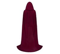 Capo di Halloween con cappuccio e cappuccio per Halloween in velluto leggero | Mantello da cosplay leggero lungo tutta la lunghezza mantello in velluto unisex per donne e uomini adulti
