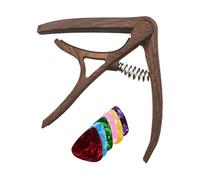 Capo for Guitar - Electric Guitar Capo with 6 Picks | Portable Adjustable Clip with Precise Tension for Performance, Practice, and Recording, Instrument Accessory for Beginners