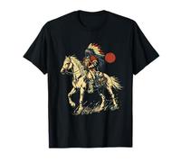 Capo indiano Nativo Americano Piuma Copricapo Cavallo Cavallo Maglietta