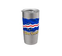 Capo Verde Bandiera Patriottica Uomini Donne Bambini Capo Verde Bicchiere termico in acciaio inox doppia parete