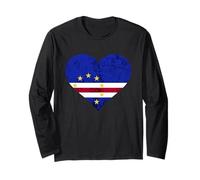 Capo Verde Cabo Roots Pride Heart Love Bandiera Capo Verde Maglia a Manica