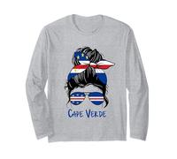 Capo Verde Ragazza Capo Verde ragazza Cabo Verde donna bandiera Maglia a Manica