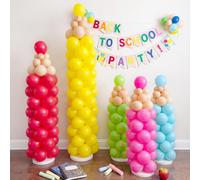 Capoda Set di 306 palloncini a forma di matita per il rientro a scuola, confezione da 5 pezzi, dimensioni regolabili, decorazione a torre in lattice per il primo giorno in classe, scuola, feste