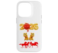 Capodanno cinese 2026 cavalli di fuoco danza drago Lunar NY Custodia per iPhone 14 Pro