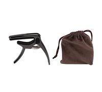 Capodaster per Chitarra, Chitarra Metall Capodaster Capodaster Kapo per Chitarra, Chitarra Elettrica, Chitarra Acustica, Basso, Ukulele, Trigger con una Mano (nero placcato)