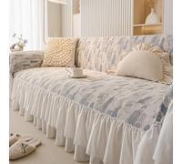 Capodta Di Divano Di Chenille, Copertura Di Divano A Forma L Lavabile L Copertura Del Divano Sezionale, Il Tessuto Resistente All'abrasione è Resistente Ai Graffi, Protettore Di Mobil Blue1 180*150cm