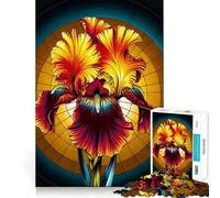 Capolavoro in vetro colorato di iris - Puzzle da 1000 pezzi per adolescenti - Gioco di pensiero - Divertimento condiviso - Bordo preciso - Articolo con desiderio di Babbo Natale 38x26cm