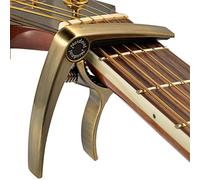 Capotasto deluxe per chitarra acustica ed elettrica, adatto anche per chitarra classica, ukulele, basso, banjo e mandolino, in alluminio leggero (bronzo)