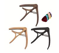 Capotasto per chitarra - Clip portatile di precisione per capotasto acustico regolabile | musicali sei plettri inclusi | esercitarsi con corde di strumenti uomini donne