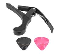 Capotasto per Chitarra con 2 Plettri per Chitarra Elettrica e Acustica Ukulele Capo Banjo Mandolin(Nero)