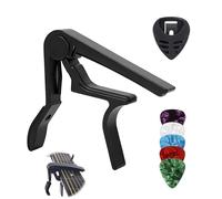 Capotasto per chitarra con 5 chitarre e 1 pickbox, accessori per chitarra capo, chitarra western a 6 corde, chitarra acustica, chitarra folk, chitarra elettrica e ukulele, nero
