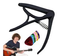 Capotasto Per Chitarra Con 6 Plettri, Capotasto Con Clip In Nylon Per Chitarra Elettrica, Leva Cambio Chiave Con Morsetto A Cambio Rapido, Capotastoo Portatile Regolabile Per Principianti Ple