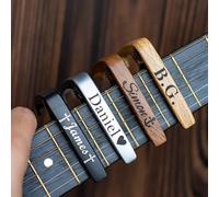 Capotasto per chitarra in legno e metallo, regalo personalizzato per chitarra classica, bestman, San Valentino, compleanno, bomboniere per lui (3 pezzi)