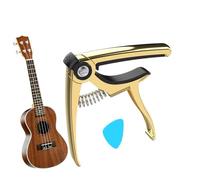 Capotasto per chitarra, morsetto per chitarra 4 in 1, acustico ed elettrico, capotasto a cambio rapido con tagliacorda e plettro, per ukulele, banjo e mandolino, leggero e resistente