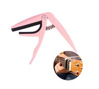 Capotasto per Ukulele in Lega di Zinco Rosa, Regolabile | Uso una Sola Mano, Preciso e Pratico, Accessorio Resistente per Principianti e Musicisti Esperti