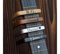 Capotasto personalizzato per chitarra in legno/metallo per lui, accessori per chitarra personalizzati per la festa del papà, capotasto personalizzato per chitarra, regalo musicale per chitarrista,