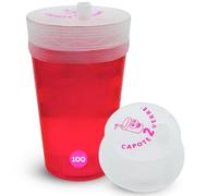 Capote2Verre Set di 100 Copribicchiere anti droga - Safe cup - Coperchi per bicchieri festival, feste e discoteca - Anti rovesciamento - Riutilizzabili - Tappo bicchiere