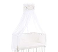 capottina babybay in cotone biologico con fiocco adatta per i modelli Original, Maxi, Boxspring, Comfort, Comfort Plus e Midi, stelle bianche glitterate rosate