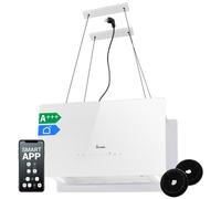 Cappa a isola 60cm vetro bianco Ricircolo Touch LED App Smart WiFi