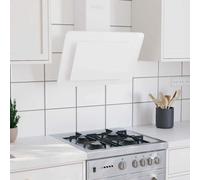 vidaXL Cappa a Parete 60 cm in Acciaio Inox e Vetro Temperato Bianco