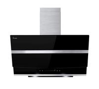 Cappa aspirante 80cm Cappa Cucina Inclinata acciaio inossidabile vetro nero WiFi [EEK: A+++]