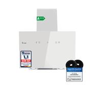 KKT KOLBE TRIO6025W - Cappa aspirante da 60 cm, 782 cbm/h, cappe da parete senza testa, colore bianco, vetro, controllo gestuale, funzionamento SensorTouch, illuminazione a LED