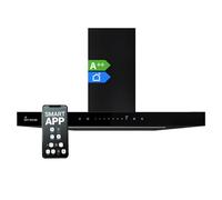 Cappa aspirante 60cm Cappa Cucina acciaio inossidabile vetro nero WiFi [EEK: A++]