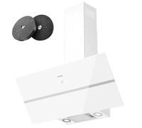 Cappa Aspirante 90 cm, IsEasy Cappa Cucina 90 cm, 571 m³/h Aspirazione, 4 Livelli di Regolazione, Staffa Inclinazione 45°, 1-9 Min Spegnimento Ritardato, 61dB, Bianco, Efficienza A++